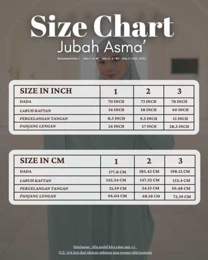 Jubah Asma' (Free Instant Khimar Shawl & Free Niqab)