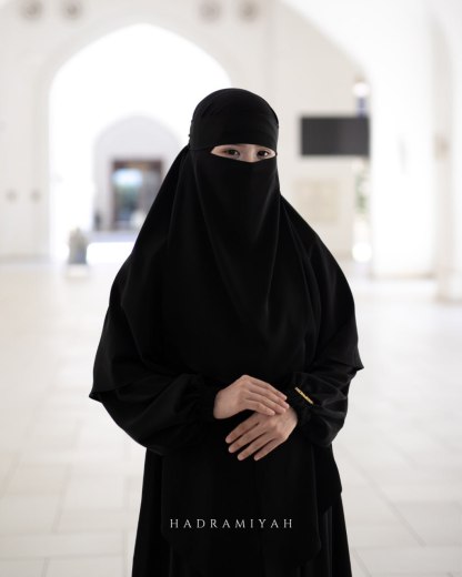 Khimar Sarung Berdagu Asiah Termasuk Niqab 1 Layer