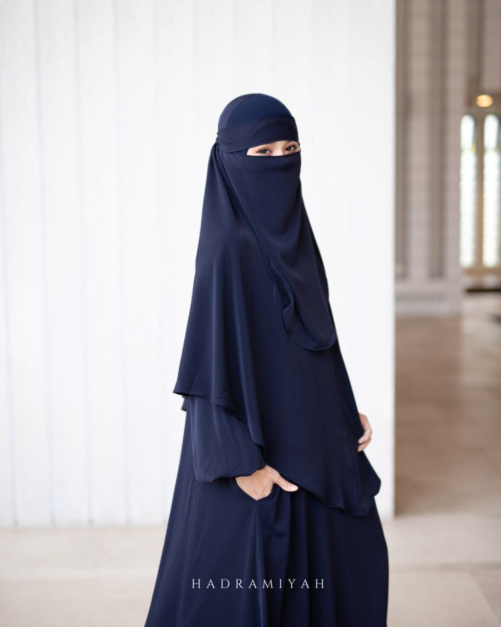 Khimar Sarung Berdagu Asiah Termasuk Niqab 1 Layer