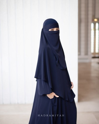 Khimar Sarung Berdagu Asiah Termasuk Niqab 1 Layer