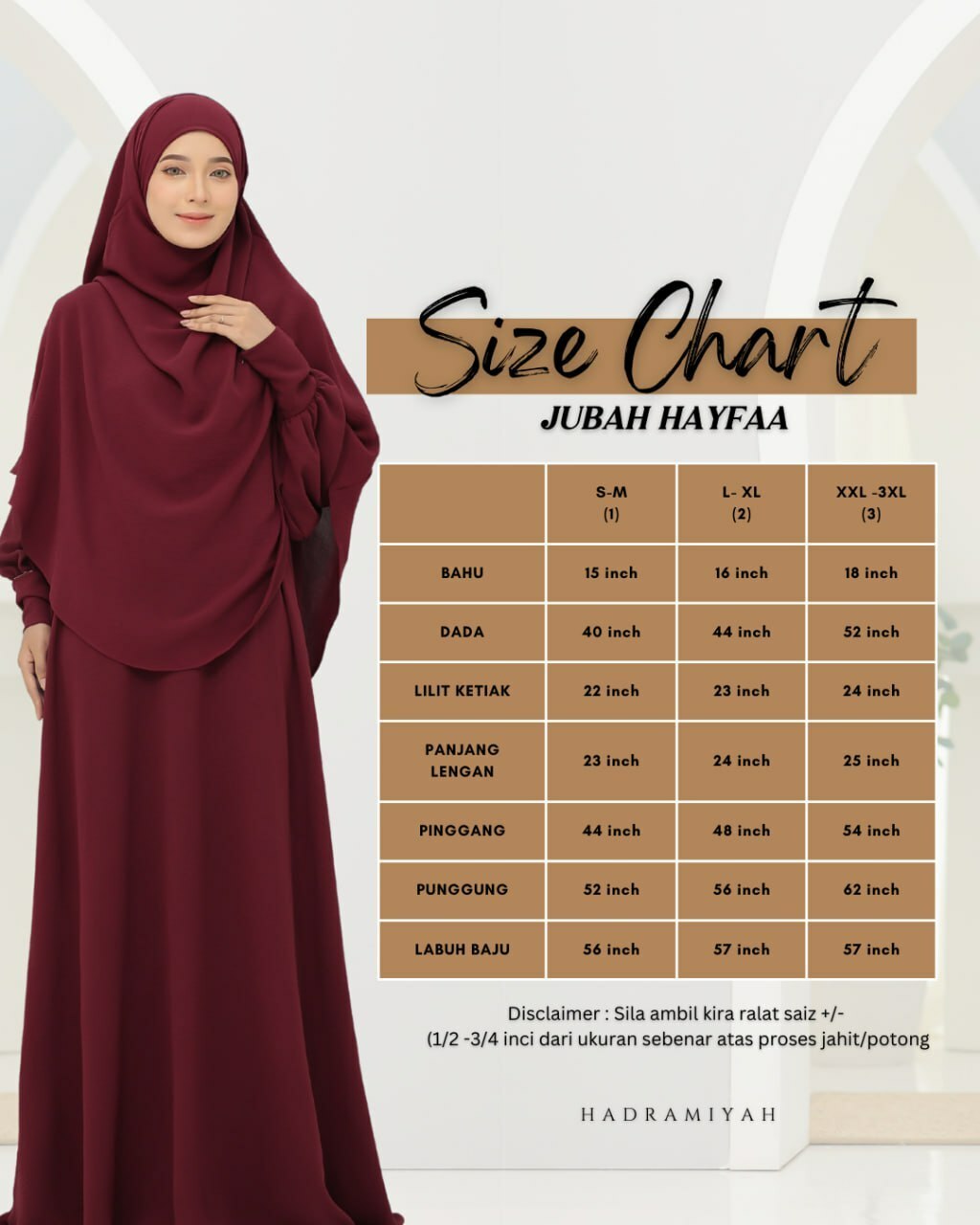 Jubah Hayfaa (Free Khimar & Purdah)