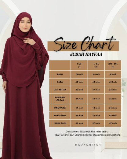 Jubah Hayfaa (Free Khimar & Purdah)