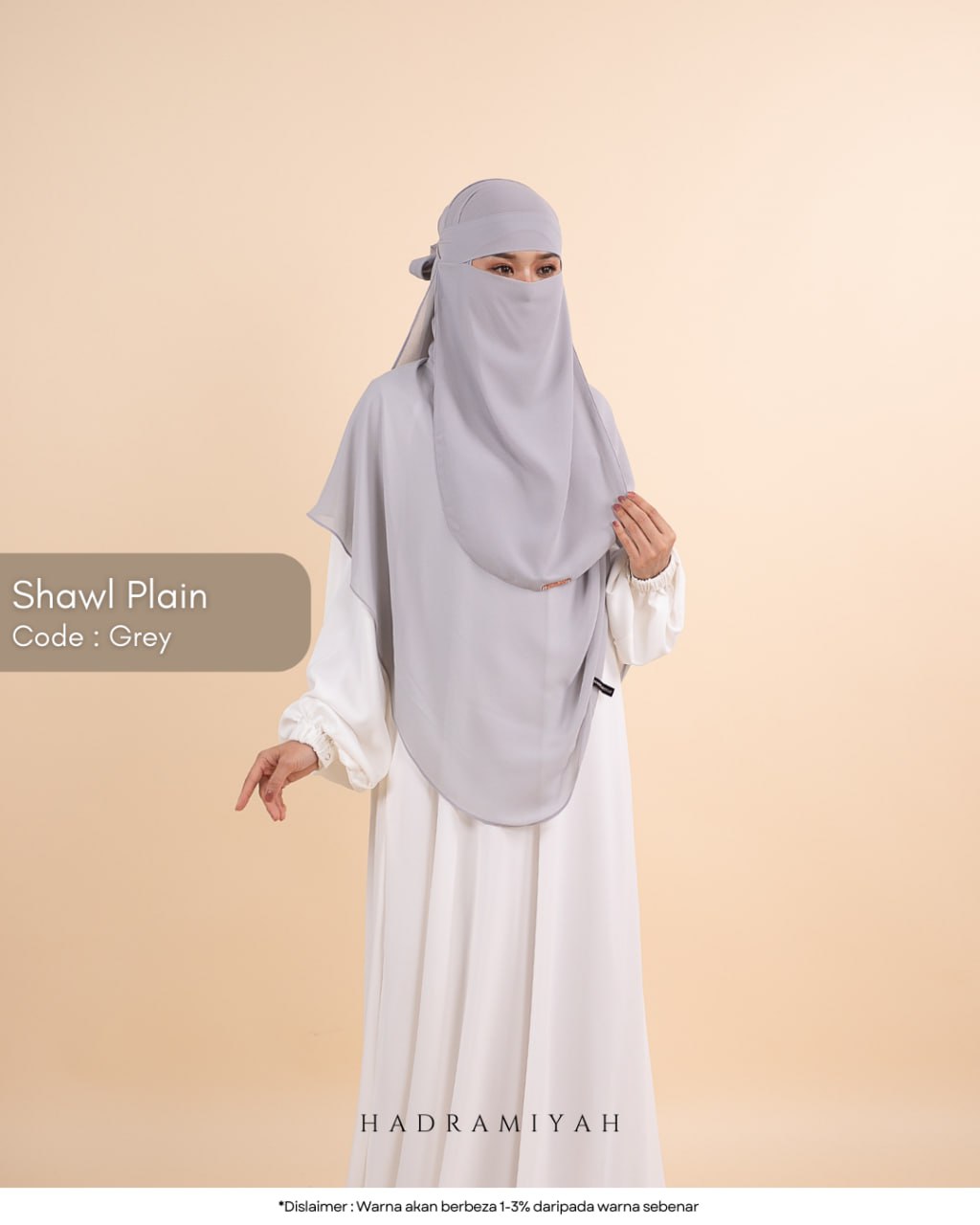 Shawl Plain Termasuk Niqab 1 Layer