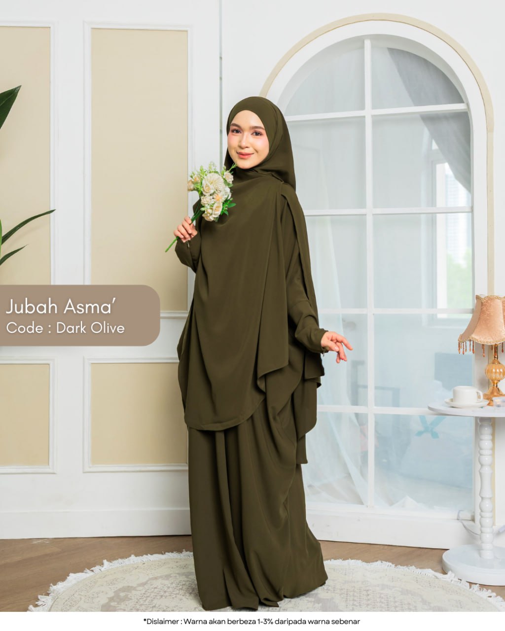 Jubah Asma' (Free Instant Khimar Shawl & Free Niqab)