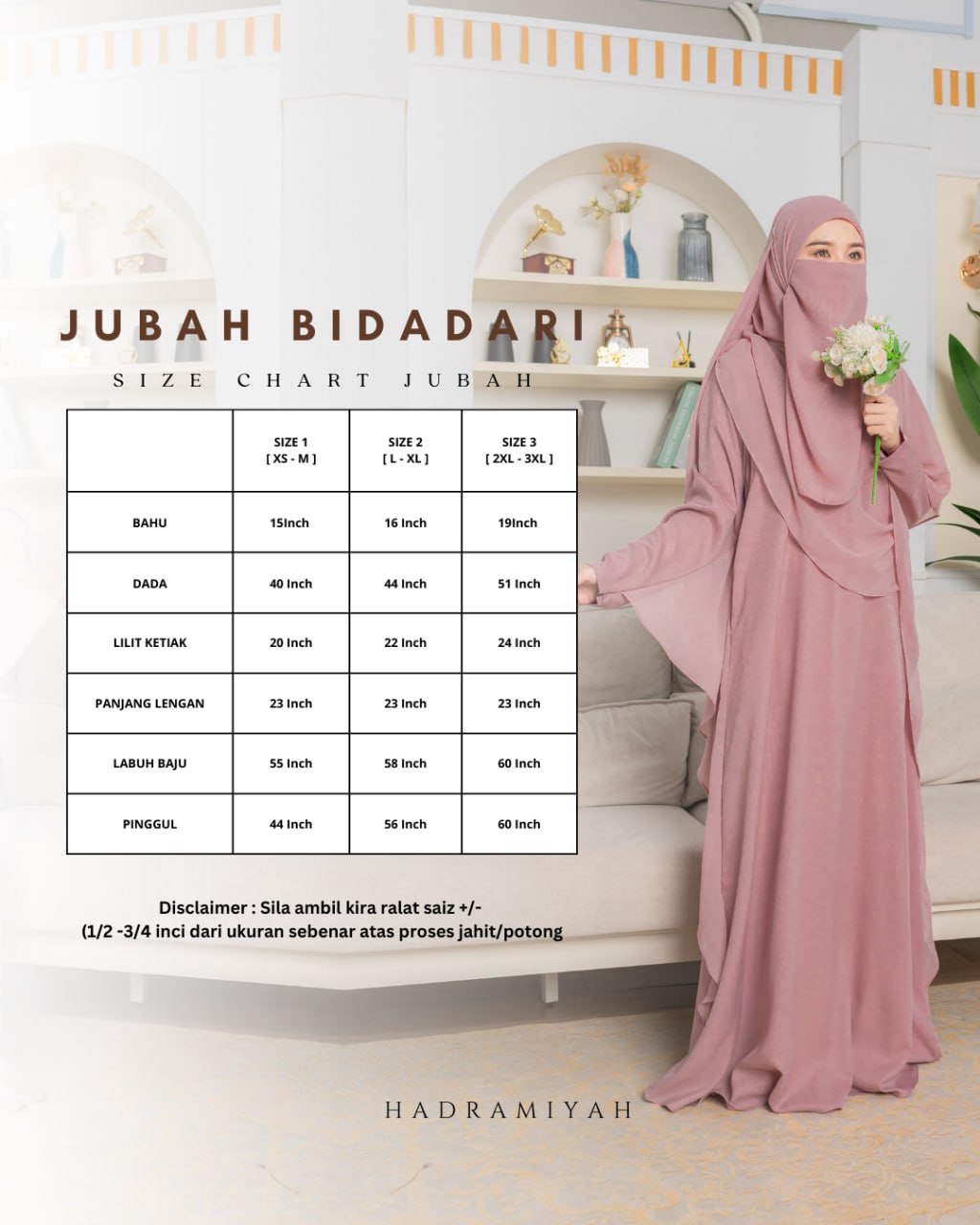 Jubah Bidadari (Free Bawal & Purdah)