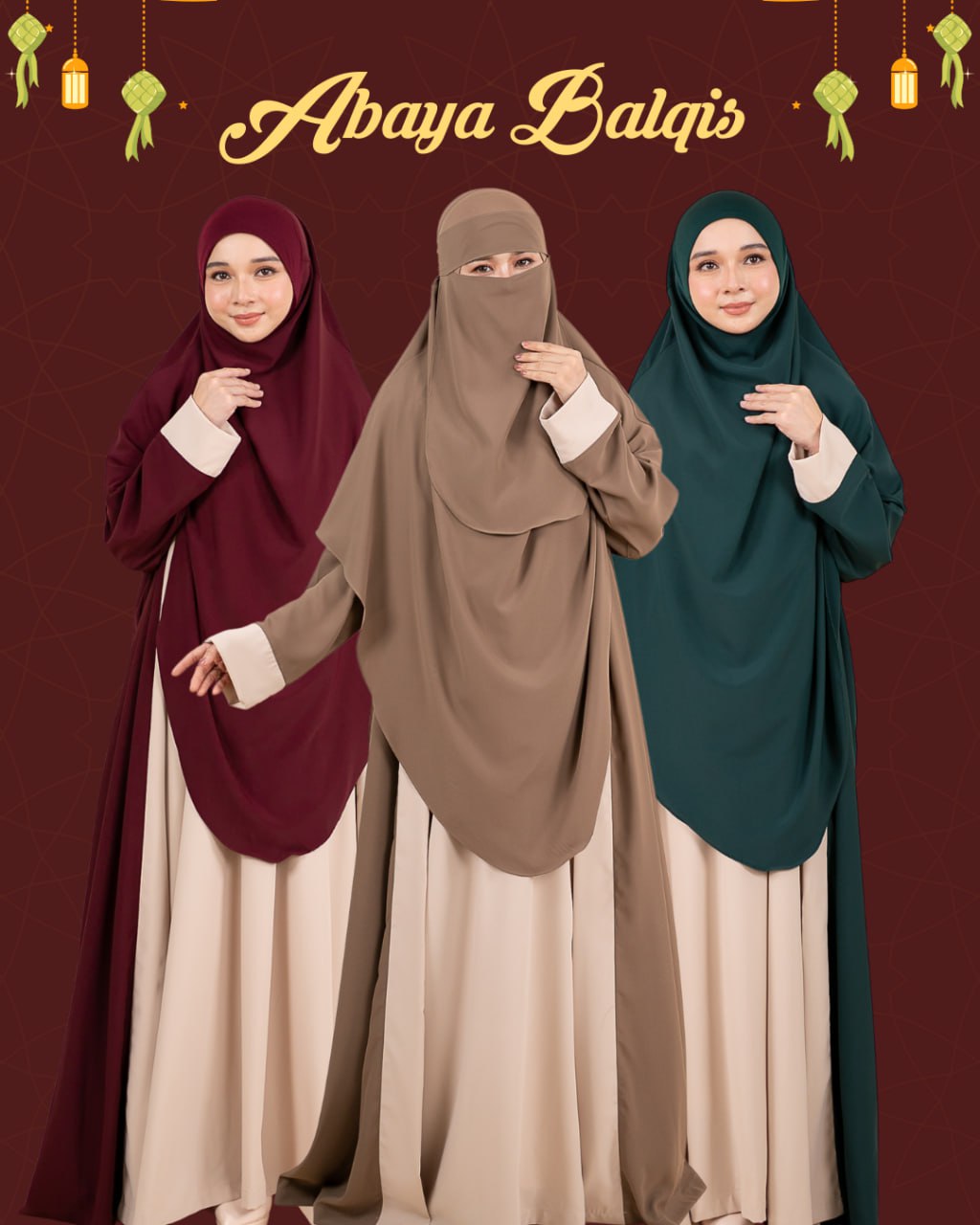 Abaya Cardigan Balqis Termasuk Inner Jubah