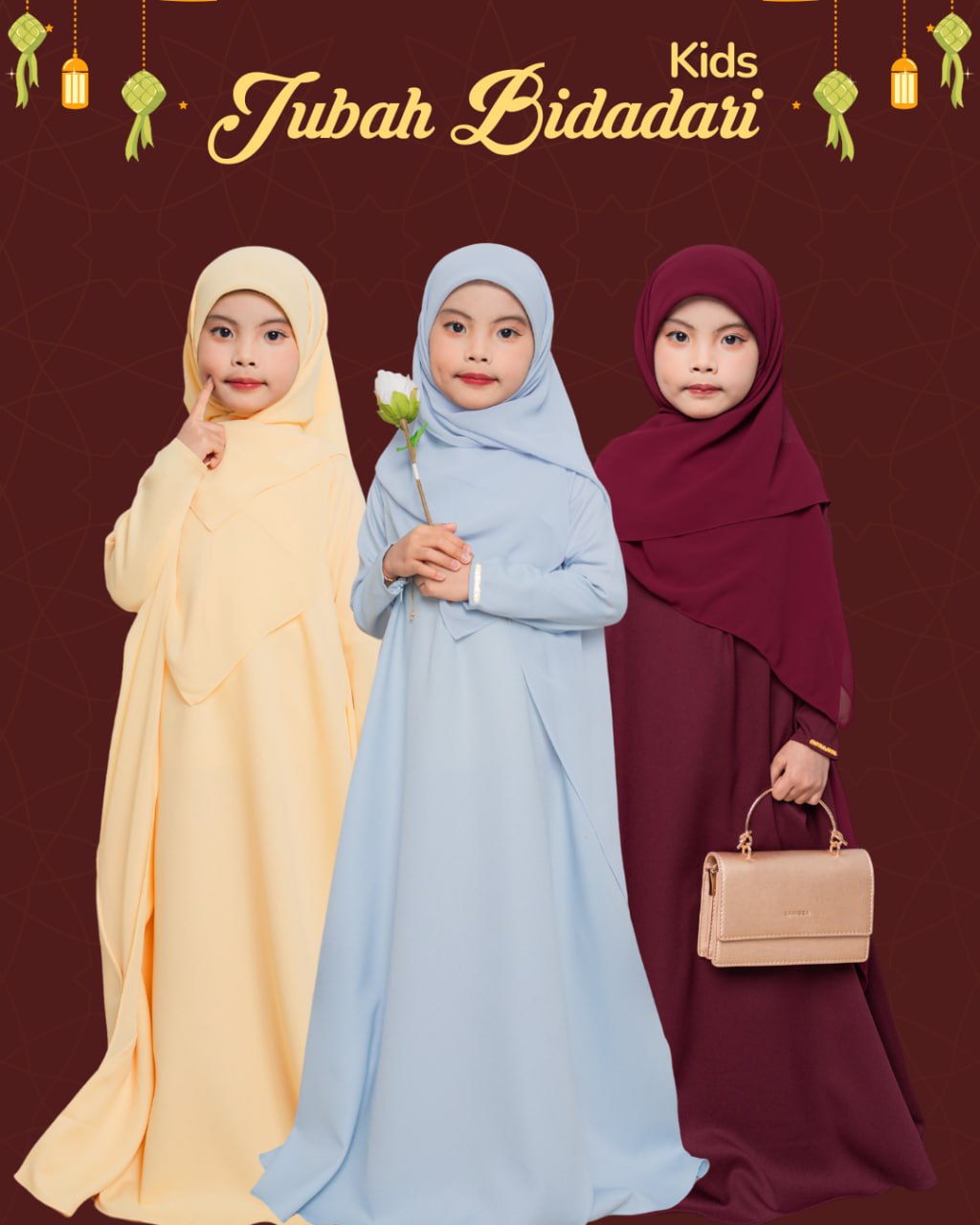 Jubah Bidadari Kids Termasuk Tudung Bawal
