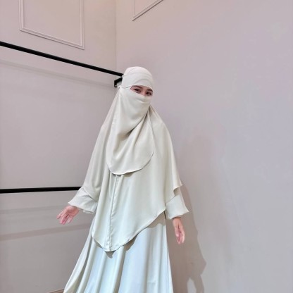 Khimar Sarung Berdagu Asiah Termasuk Niqab 1 Layer