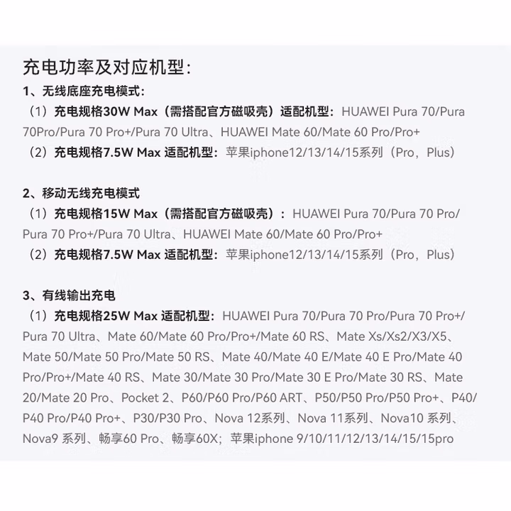 华为全能充磁吸移动电源充电宝