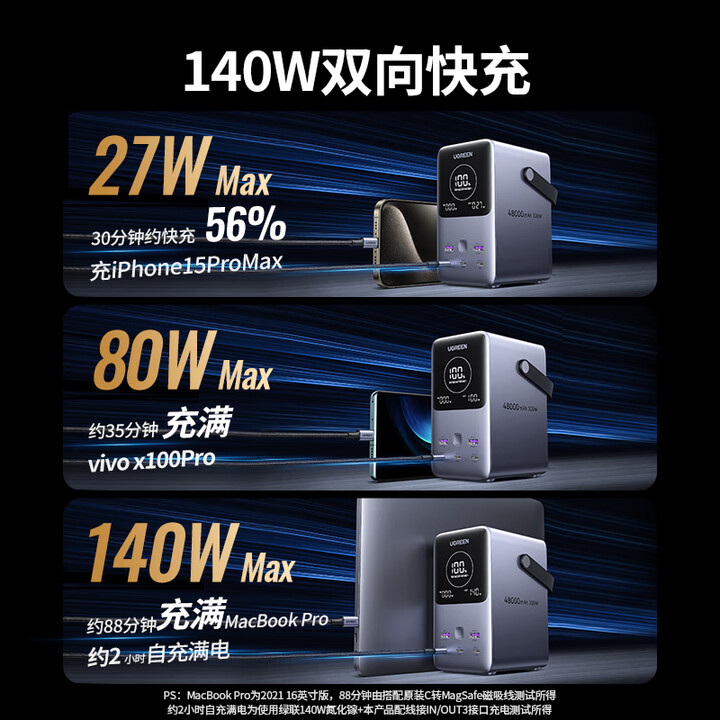 绿联能量湃Pro 300W移动电源（PB770）