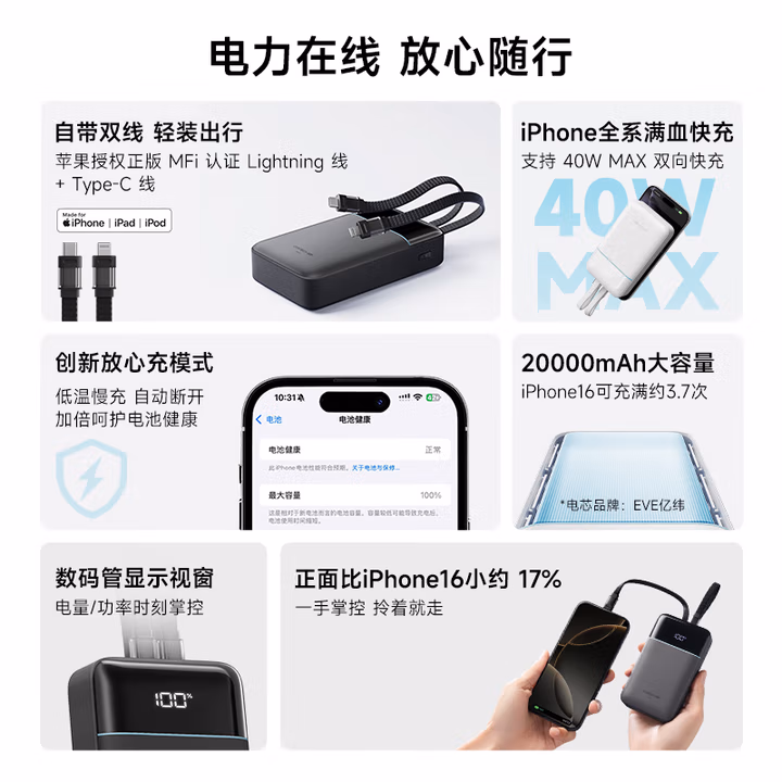 酷态科CP24电能块自带双线