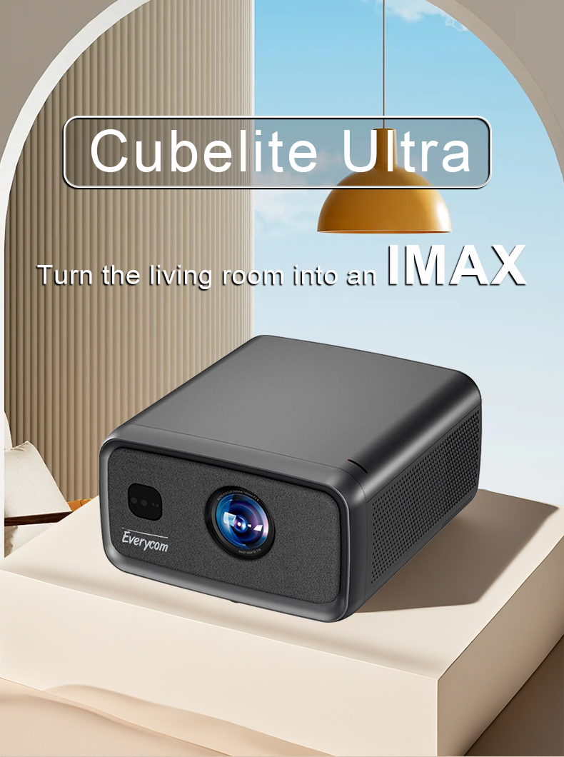 Everycom CubeLite Ultra 2100 ISO / 3000 CVIA Flagship 4K Smart Projector -  EU PLUG [ 1 Year Warranty]