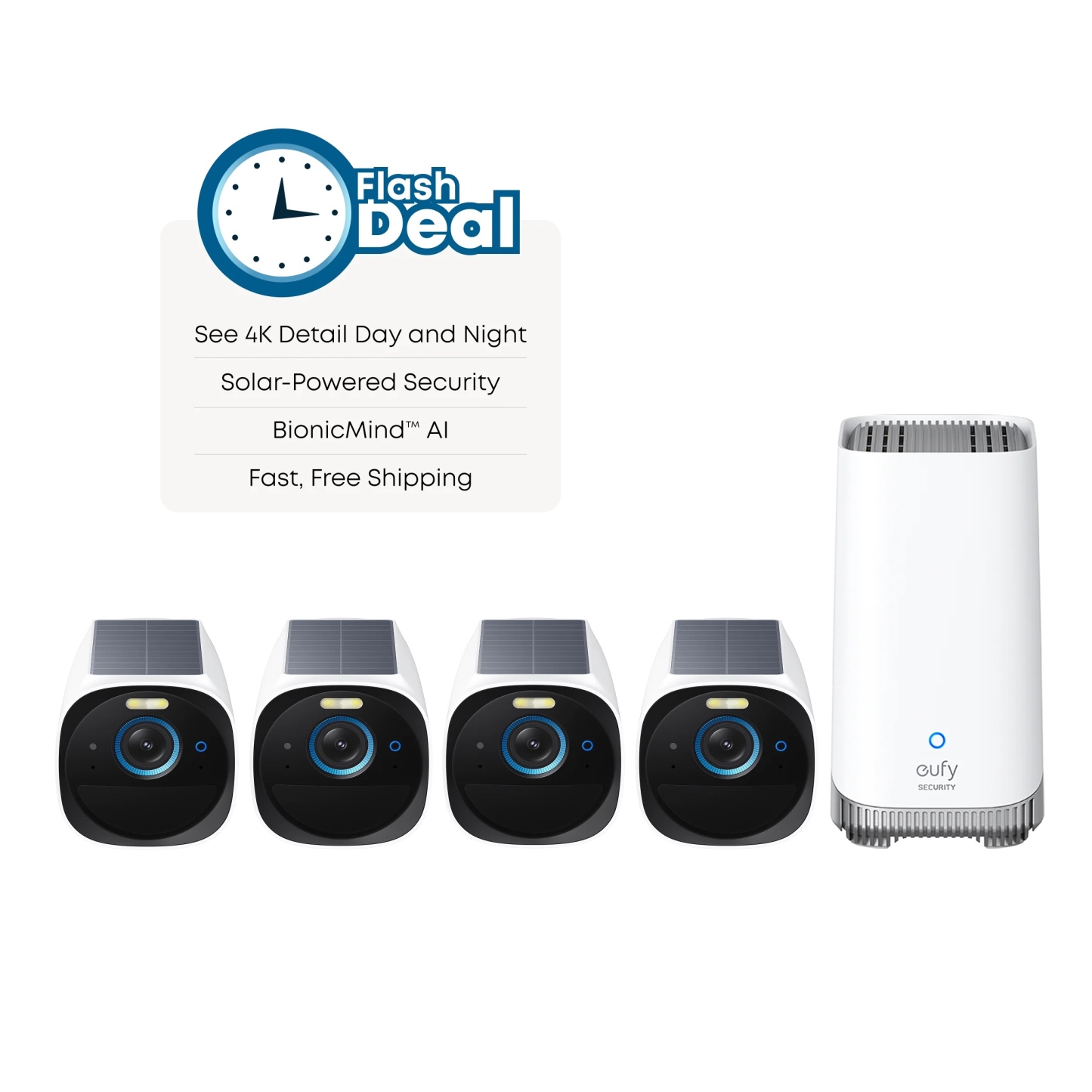 EUFY S330 eufyCam (eufyCam 3) 4K 無線家居安全攝影系統 - 4 Cam Kit [香港行貨]