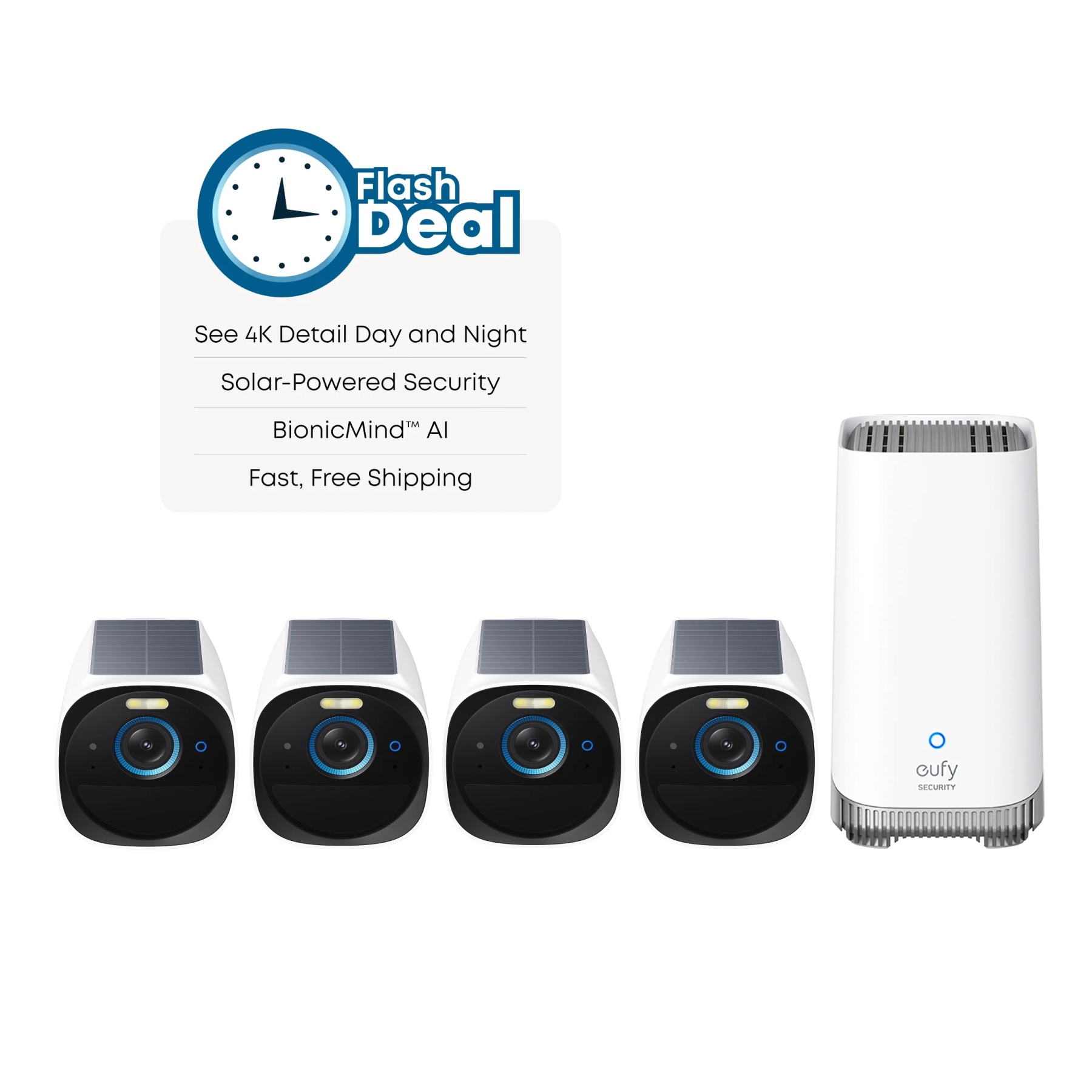 EUFY S330 eufyCam (eufyCam 3) 4K 無線家居安全攝影系統 - 4 Cam Kit [香港行貨]