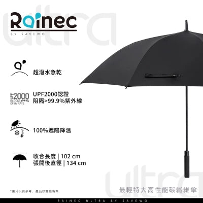 Rainec ULTRA Ultralight Extra-Large High-Performance Carbon Fiber Umbrella, Hong Kong Authentic - DIGIBAL ONLINE