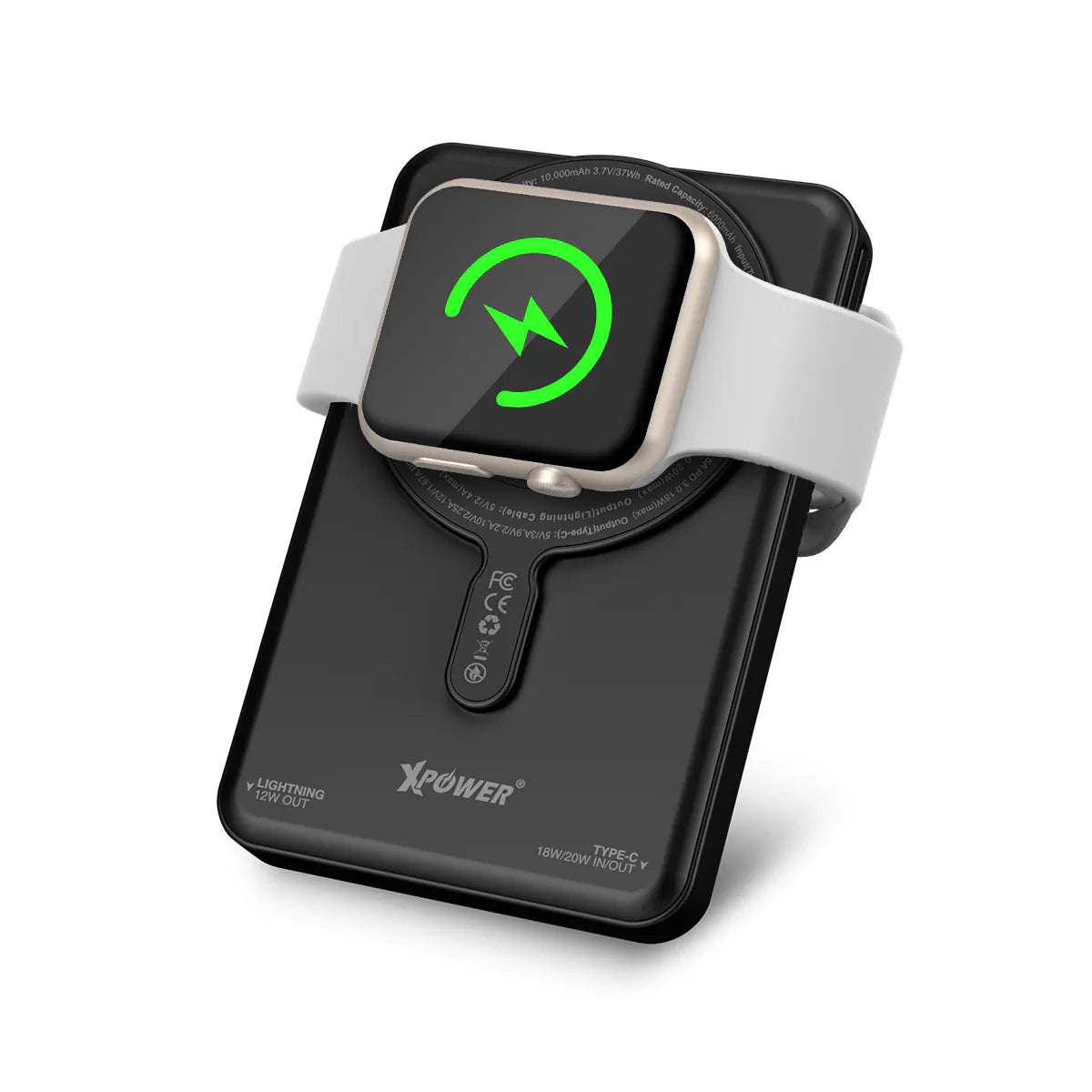 XPower MagSwift 10000mAh  7合1多功能數顯 Type-C PD/Lightning雙內置線+磁吸PD3.0無線移動電源 - [香港行貨]-DIGIBAL ONLINE