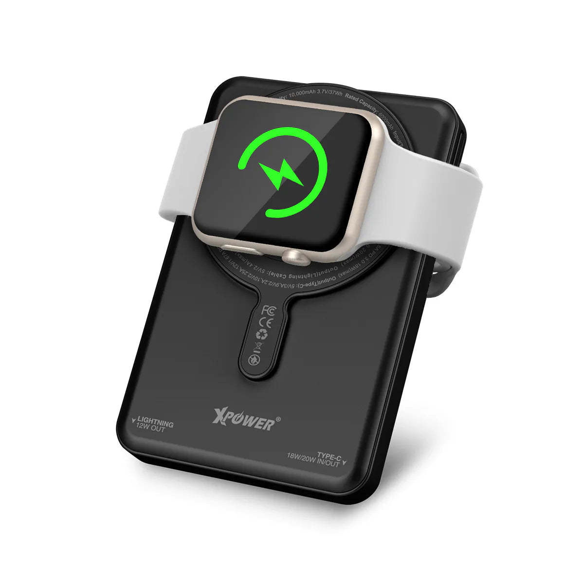 XPower MagSwift 10000mAh  7合1多功能數顯 Type-C PD/Lightning雙內置線+磁吸PD3.0無線移動電源 - [香港行貨]-DIGIBAL ONLINE