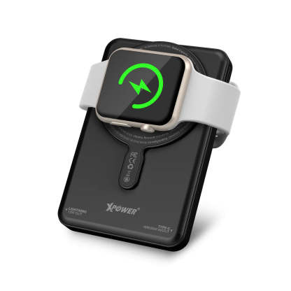 XPower MagSwift 10000mAh  7合1多功能數顯 Type-C PD/Lightning雙內置線+磁吸PD3.0無線移動電源 - [香港行貨]-DIGIBAL ONLINE