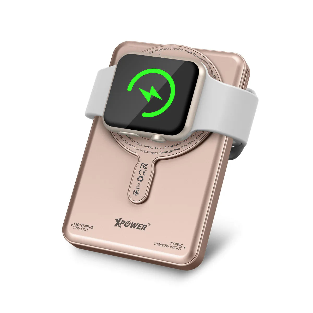 XPower MagSwift 10000mAh  7合1多功能數顯 Type-C PD/Lightning雙內置線+磁吸PD3.0無線移動電源 - [香港行貨]-DIGIBAL ONLINE