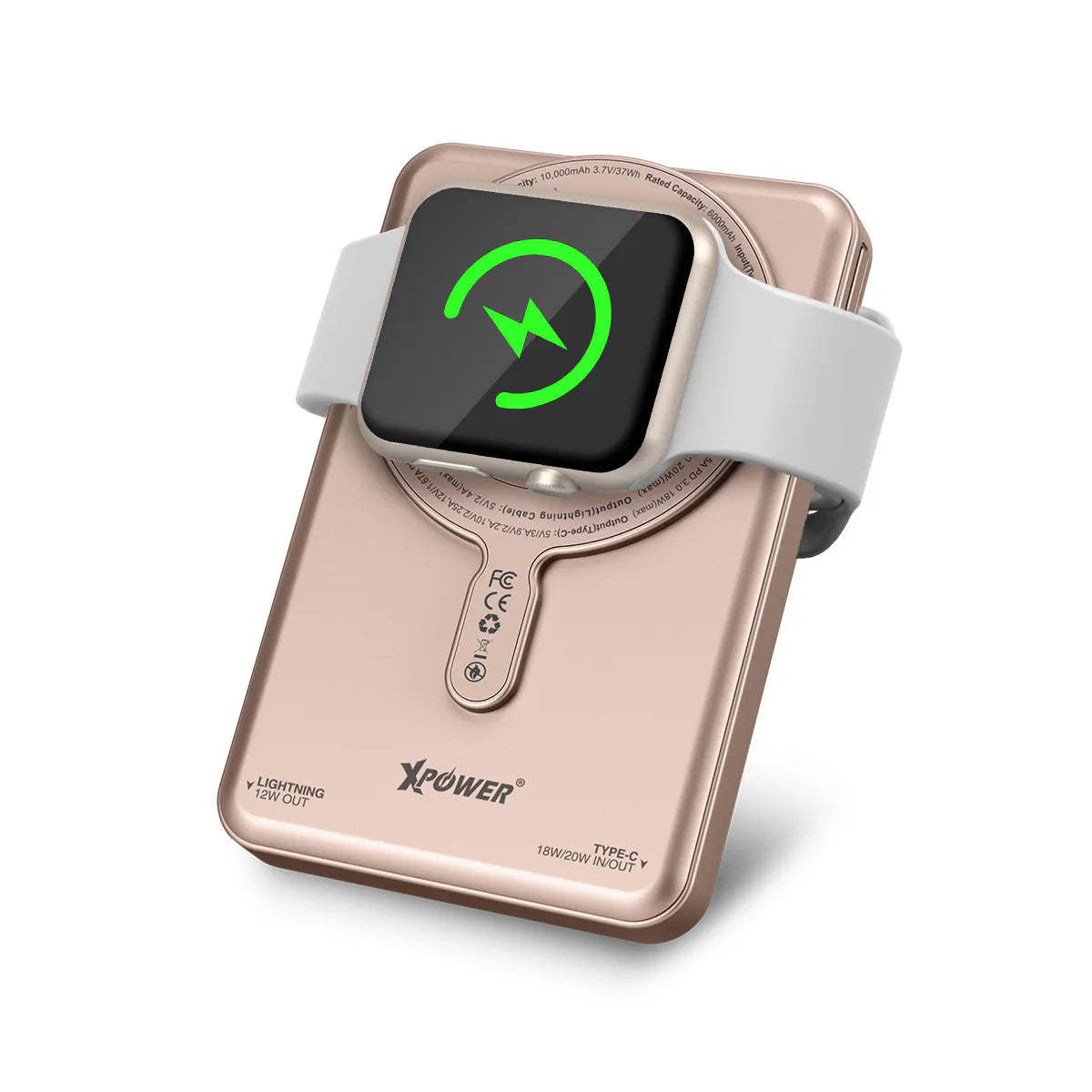 XPower MagSwift 10000mAh  7合1多功能數顯 Type-C PD/Lightning雙內置線+磁吸PD3.0無線移動電源 - [香港行貨]-DIGIBAL ONLINE