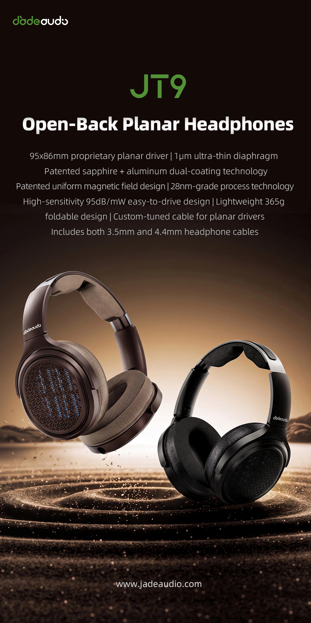 Fiio JadeAudio JT9 開放式平板磁力耳筒