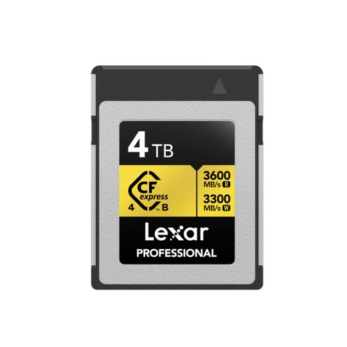 LEXAR PROFESSIONAL "GOLD" CFexpress™ 4.0 TYPE B 記憶卡 [香港行貨] 讀取 3600MB/s、寫入 3300MB/s、持續寫入 3000MB/s、PCIe 4.0 介面、VPG400 認證、支援 8K RAW。
