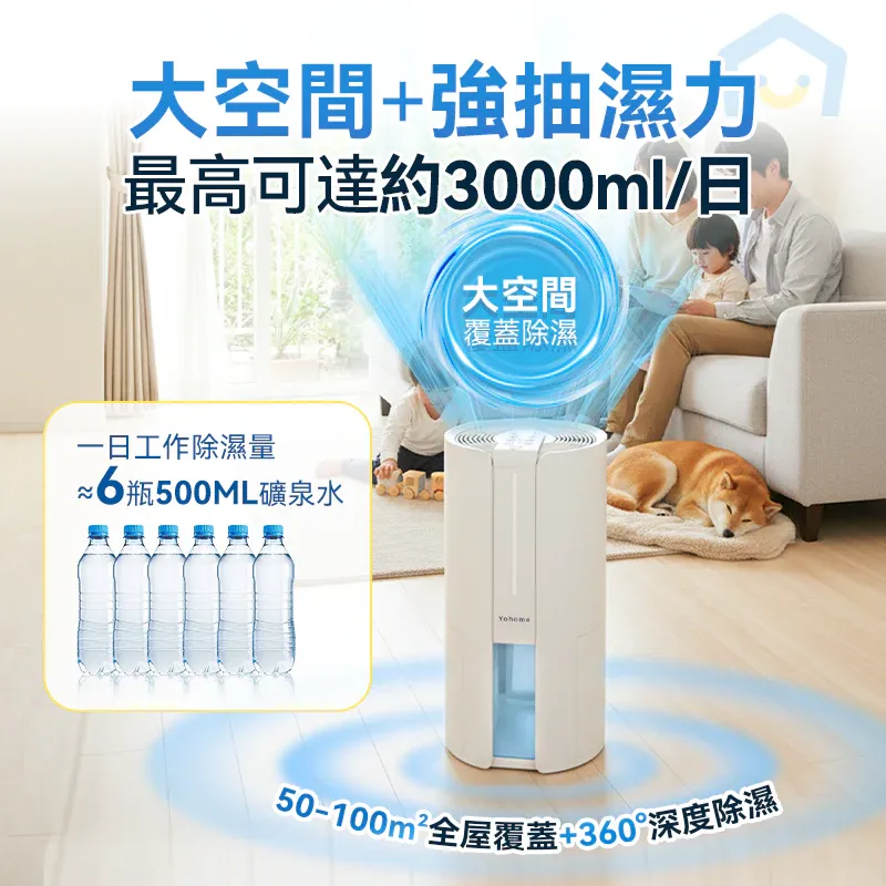 日本Yohome HL200 轉輪式Dual-Dry專利四季控濕暖風乾衣4L大空間抽濕機 [香港一年保養]