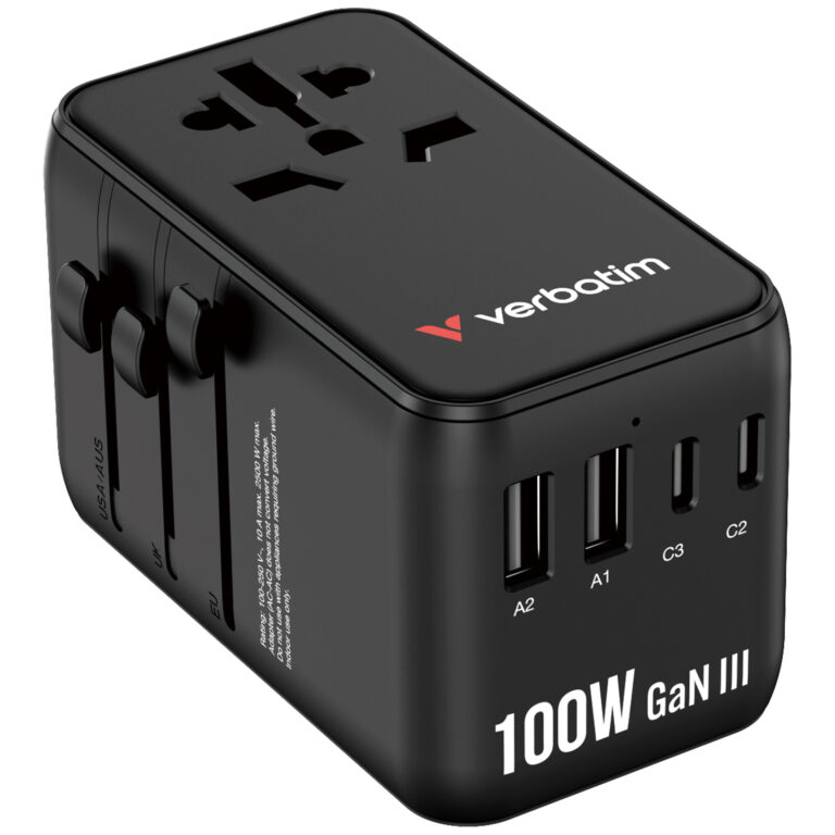 VERBATIM Charge 'n' Travel 100W 通用旅行轉插 (附USB-C可伸縮充電線) 30185 (香港行貨)