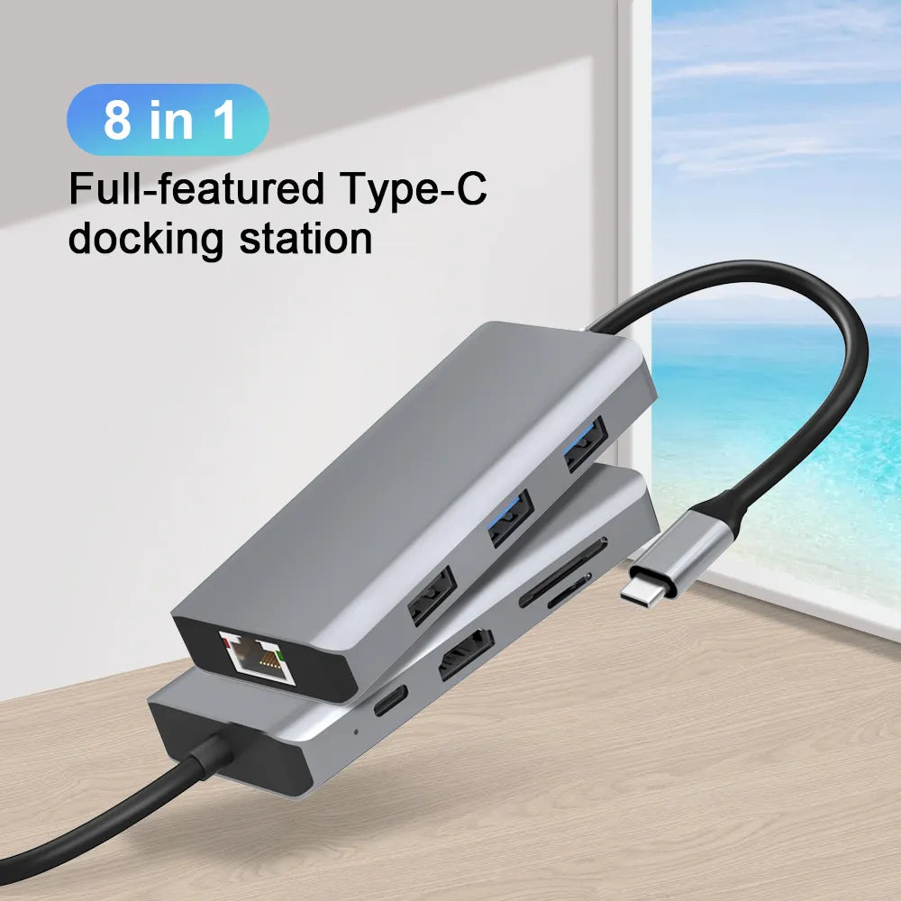 DIGIBAL 8 in 1 100WPD USB 3.0 HDMI 4K@60HZ多功能集線器 [香港行貨]-DIGIBAL ONLINE