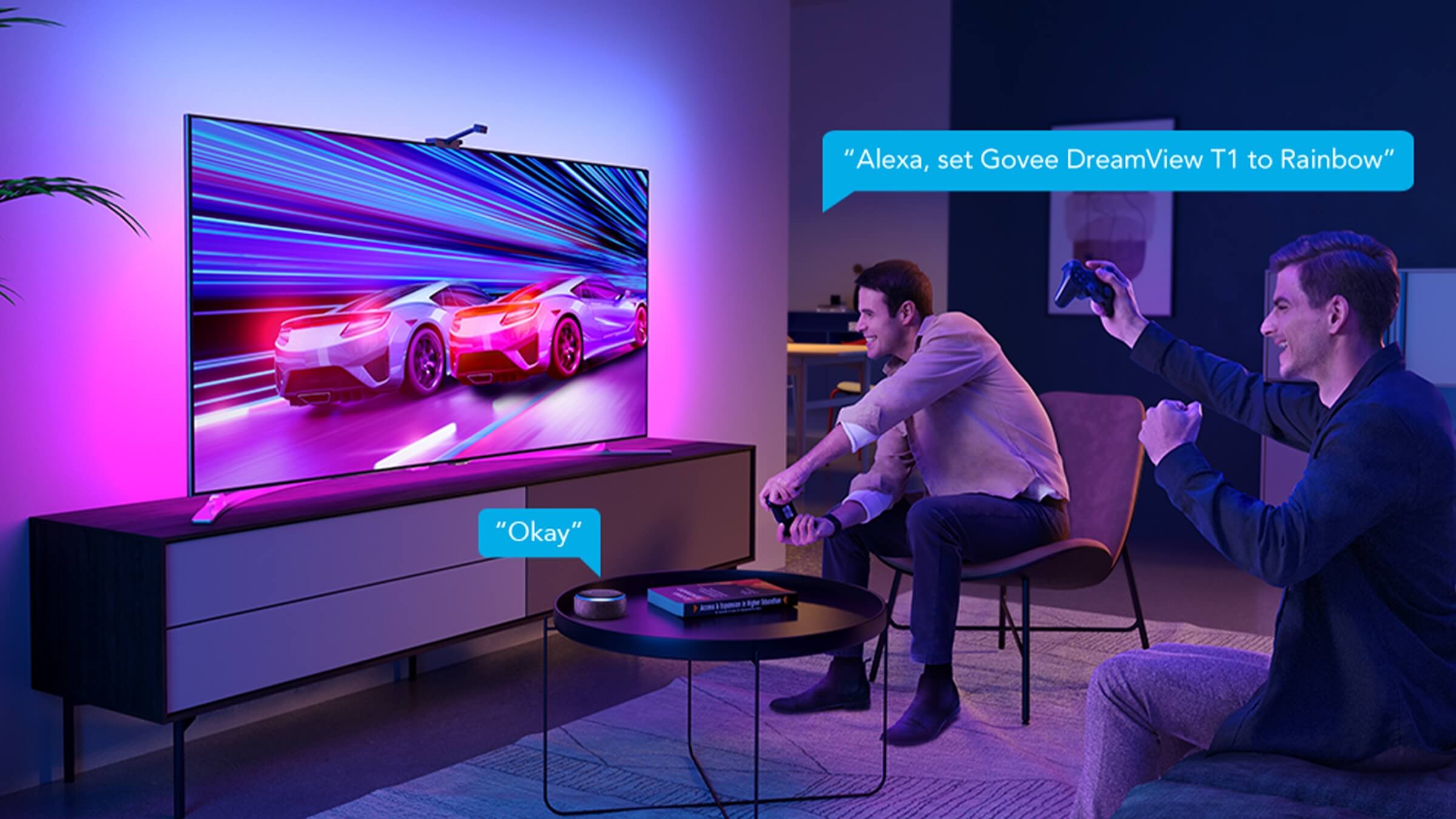 Govee DreamView T1 Wi-Fi 電視背光套件，帶 Colorsense 攝像頭