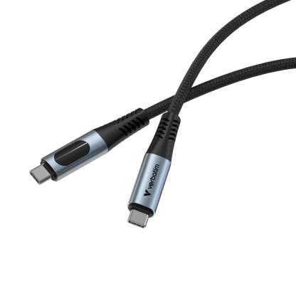 VERBATIM 100W USB-C 至 USB-C 充電傳輸線附 LED 顯示屏 -  120 CM (31848)【原裝行貨】-DIGIBAL ONLINE