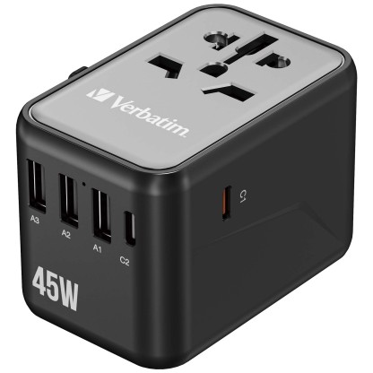 Verbatim 5 端口45W 通用旅行轉插 - 32123 [香港行貨]-DIGIBAL ONLINE