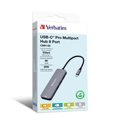 Verbatim USB-C Pro 8合1 8K HDMI擴展器 - 32151  [香港行貨]-DIGIBAL ONLINE