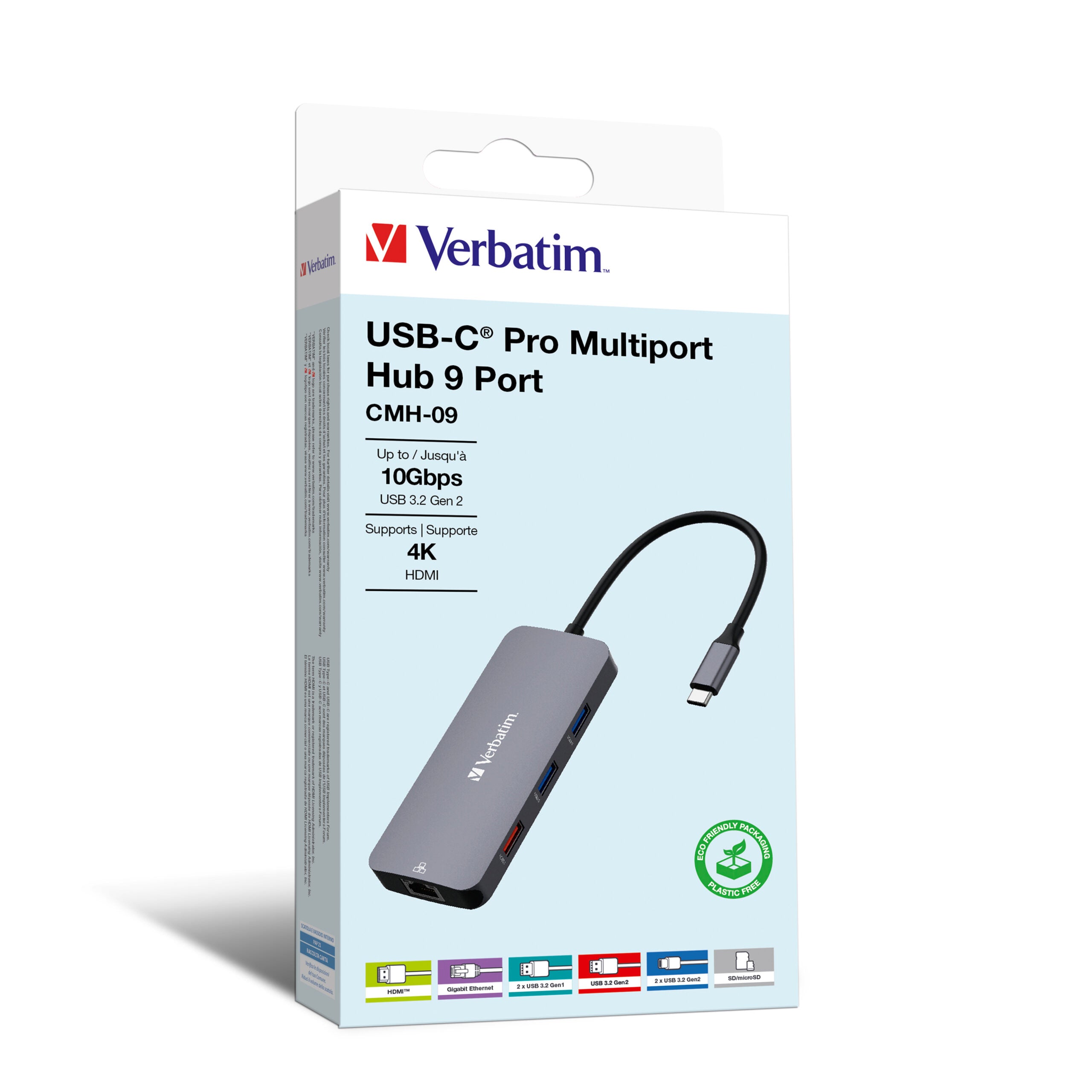 Verbatim USB-C Pro 9合1 USB 3.2 Gen 2 Type-C Lan擴展器 - 32152 [香港行貨]-DIGIBAL ONLINE