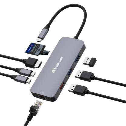 Verbatim USB-C Pro 9合1 USB 3.2 Gen 2 Type-C Lan擴展器 - 32152 [香港行貨]-DIGIBAL ONLINE