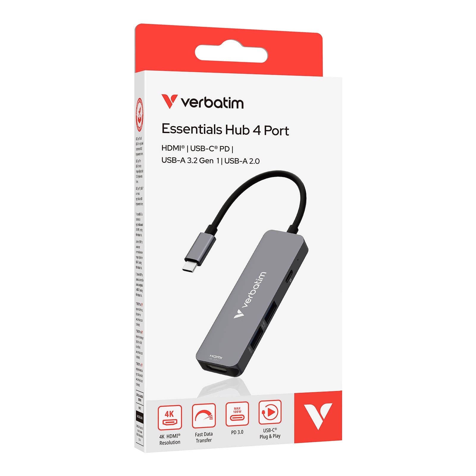 VERBATIM Essentials USB-C 4 端口擴展器 - 香港行貨-DIGIBAL ONLINE