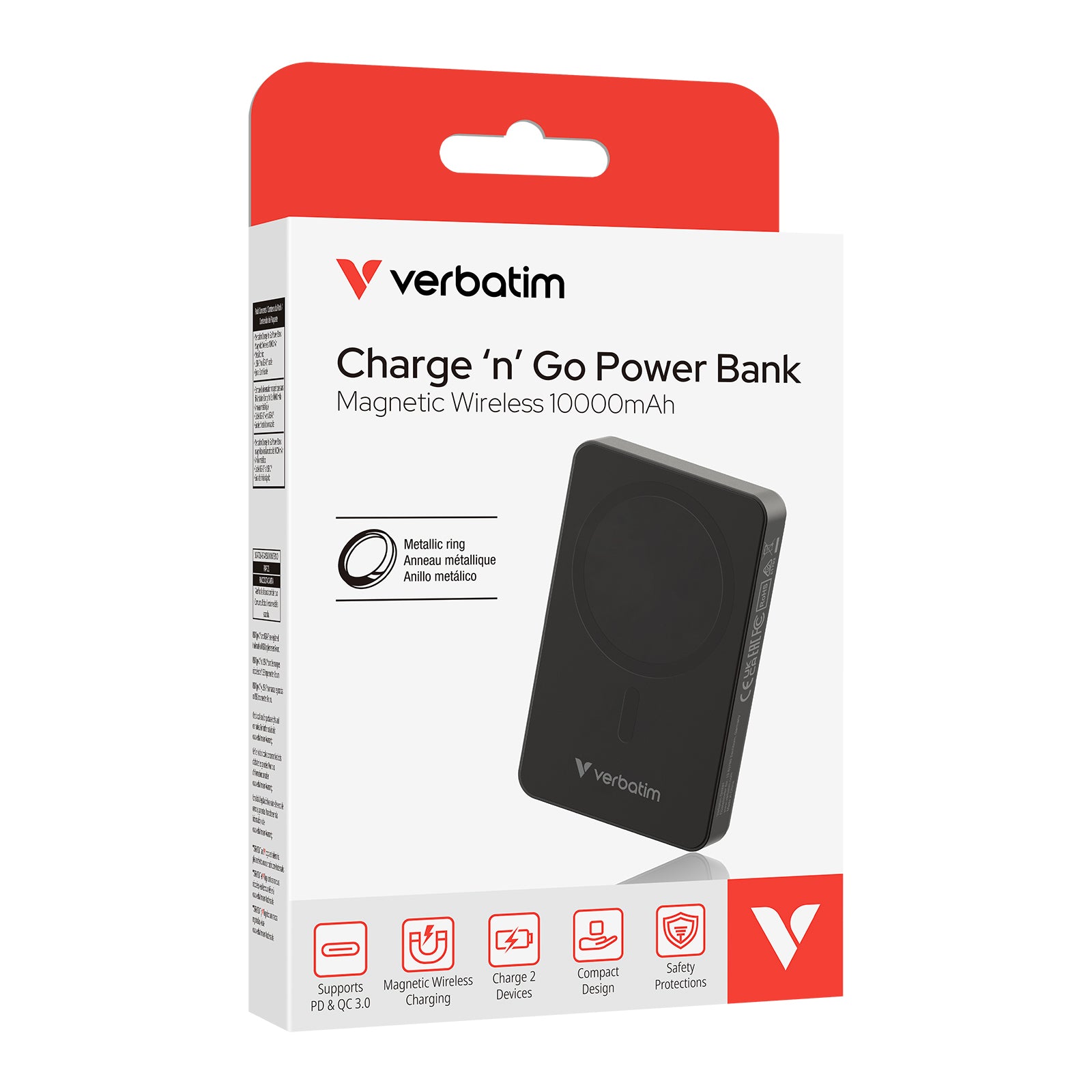 VERBATIM Charge 'n' Go 10000mah 磁吸無線流動充電池 [香港行貨]-DIGIBAL ONLINE