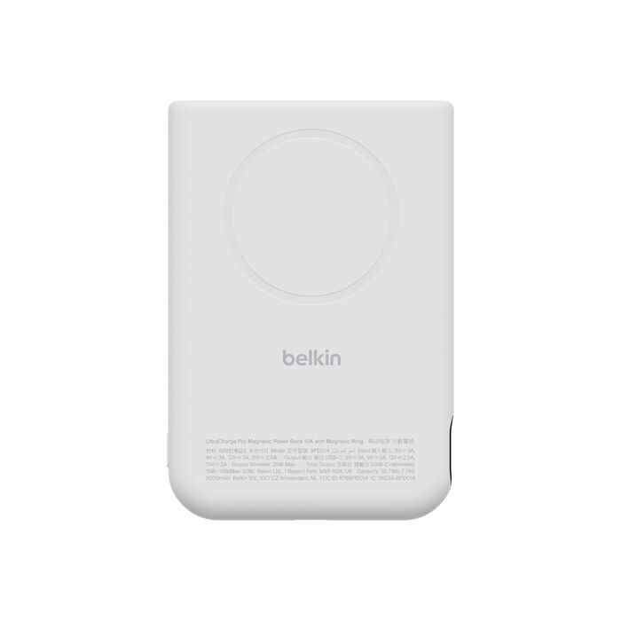 BELKIN UltraCharge Pro 10K 磁吸流動電源 白色 BPD014fqWH 香港行貨