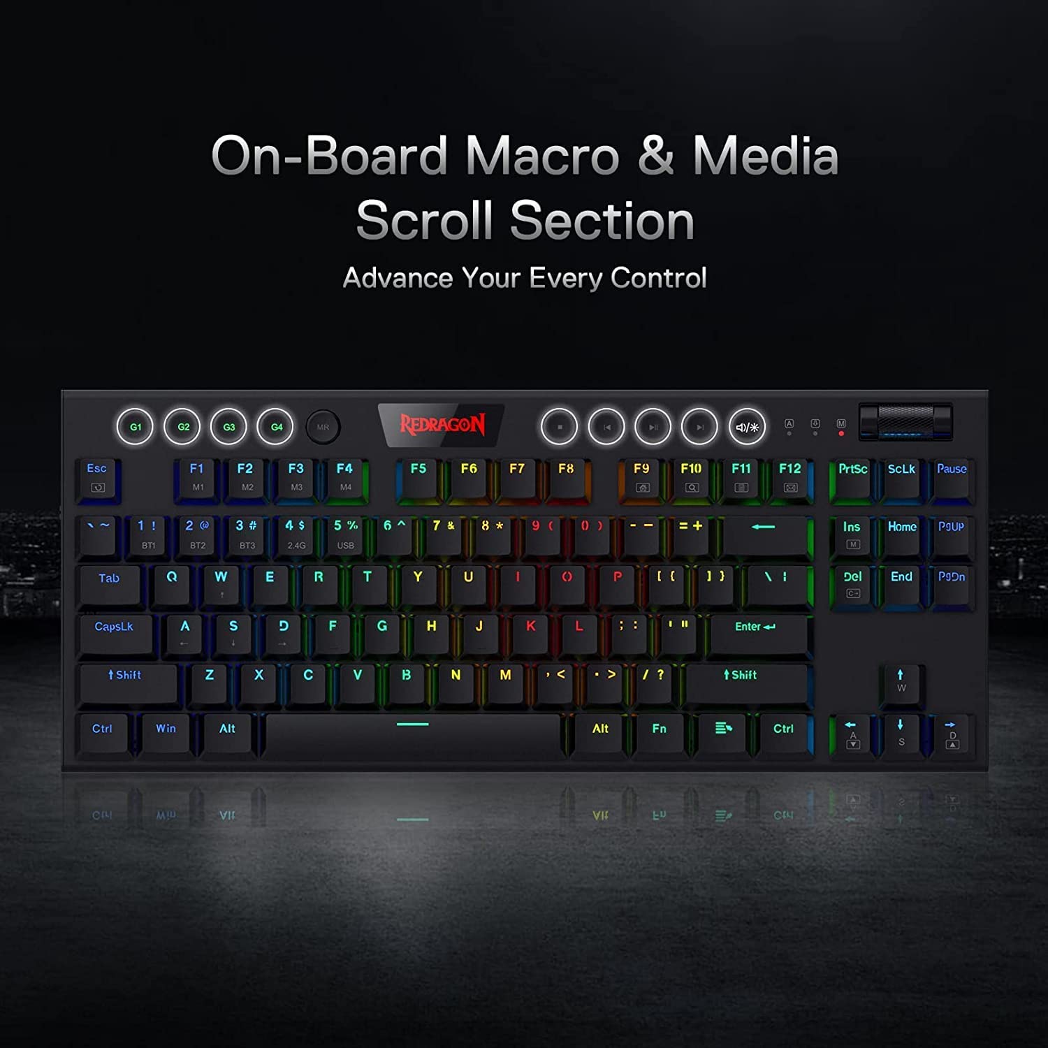 Redragon K621 Horus TKL  Low Profile 超薄無線 RGB 機械式電競鍵盤 - 紅軸 [香港行貨]-DIGIBAL ONLINE