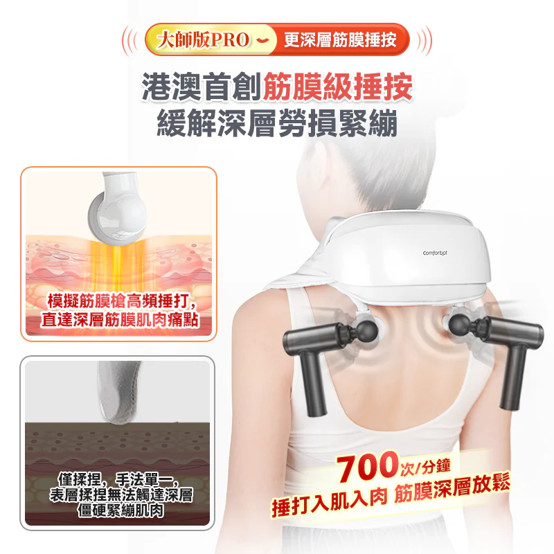 Comforbot 大師版PRO 4D+揉捏捶按熱敷舒通肌勞筋膜深層放鬆按摩器（港澳首創） [香港行貨]-DIGIBAL ONLINE