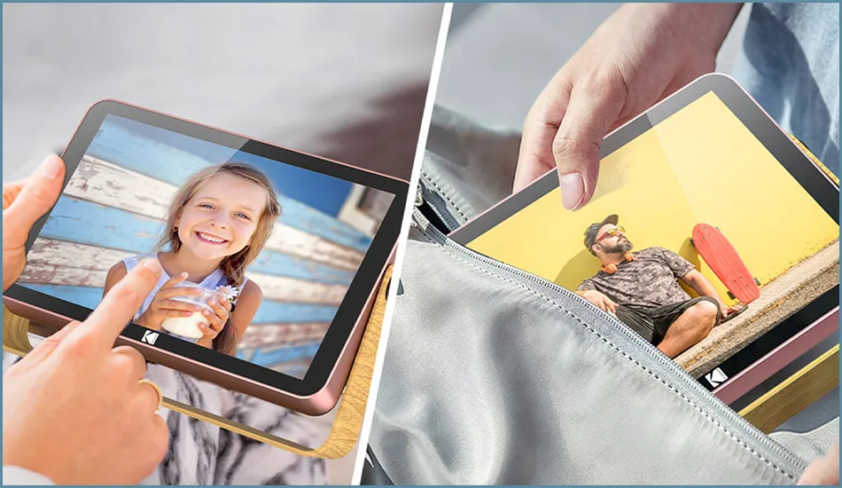 Kodak RWF-108V Battery-Powered (Blue/Rose Gold) WiFi Digital Photo Frame - Original Product