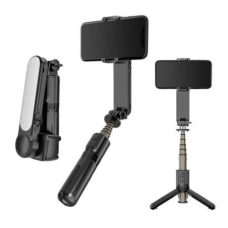 RTAKO銳塔克 L09 迷你專業防震 人臉追蹤補光折疊手機雲台 - 三腳架自拍杆- 黑色 [香港行貨]-DIGIBAL ONLINE