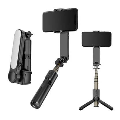 RTAKO銳塔克 L09 迷你專業防震 人臉追蹤補光折疊手機雲台 - 三腳架自拍杆- 黑色 [香港行貨]-DIGIBAL ONLINE