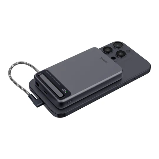 XPower MagNetoPlus Q10 Pro鋁合金10000mAh 45W PD3.0支架內置線及數顯QI2磁吸移動電源 [香港行貨一年保養]