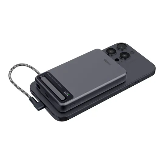 XPower MagNetoPlus Q10 Pro鋁合金10000mAh 45W PD3.0支架內置線及數顯QI2磁吸移動電源 [香港行貨一年保養]