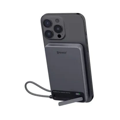 XPower MagNetoPlus Q10 Pro鋁合金10000mAh 45W PD3.0支架內置線及數顯QI2磁吸移動電源 [香港行貨一年保養]