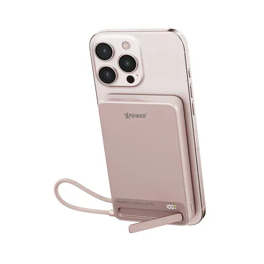 XPower MagNetoPlus Q10 Pro鋁合金10000mAh 45W PD3.0支架內置線及數顯QI2磁吸移動電源 [香港行貨一年保養]