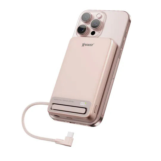 XPower MagNetoPlus Q10 Pro鋁合金10000mAh 45W PD3.0支架內置線及數顯QI2磁吸移動電源 [香港行貨一年保養]