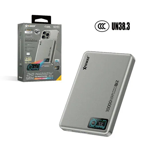 XPower MagDigita² 第2代 彩屏顯示10000mAh PD3.0+QI2 磁吸移動電源 (3C認證版)(鋁合金面)[香港行貨]-DIGIBAL ONLINE