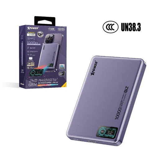 XPower MagDigita² 第2代 彩屏顯示10000mAh PD3.0+QI2 磁吸移動電源 (3C認證版)(鋁合金面)[香港行貨]-DIGIBAL ONLINE